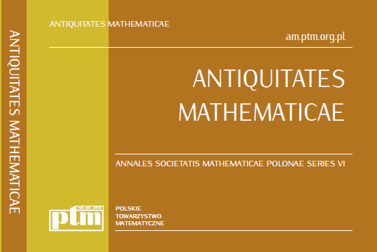 Fragment okładki Antiquitates Mathematicae.