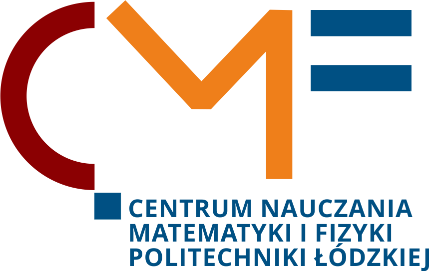 Logo Centrum Nauczania matematyki i Fizyki Politechniki Łódzkiej, zawiera połączone litery C M F.