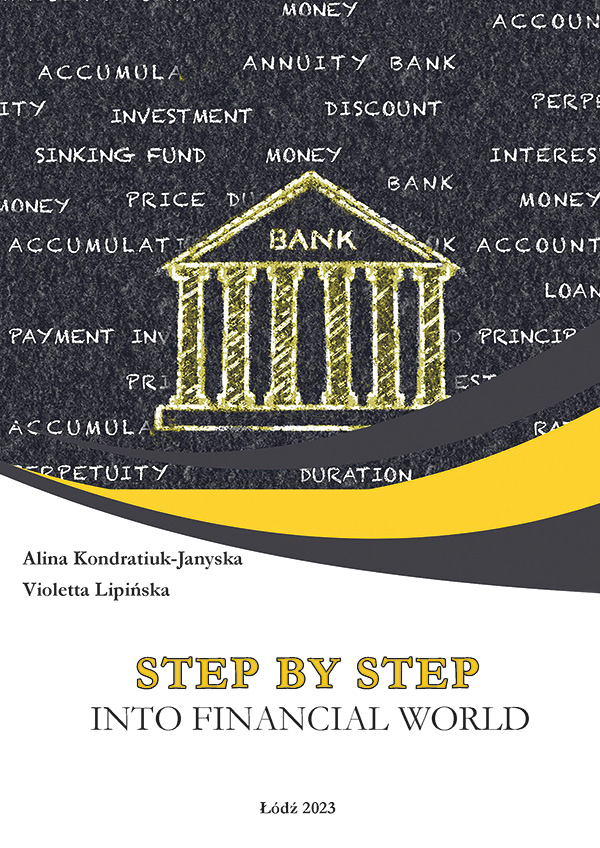 Okłada książki Step by step into financial world autorki: Alina Kondratiuk-Janyska, Violetta Lipińska. 