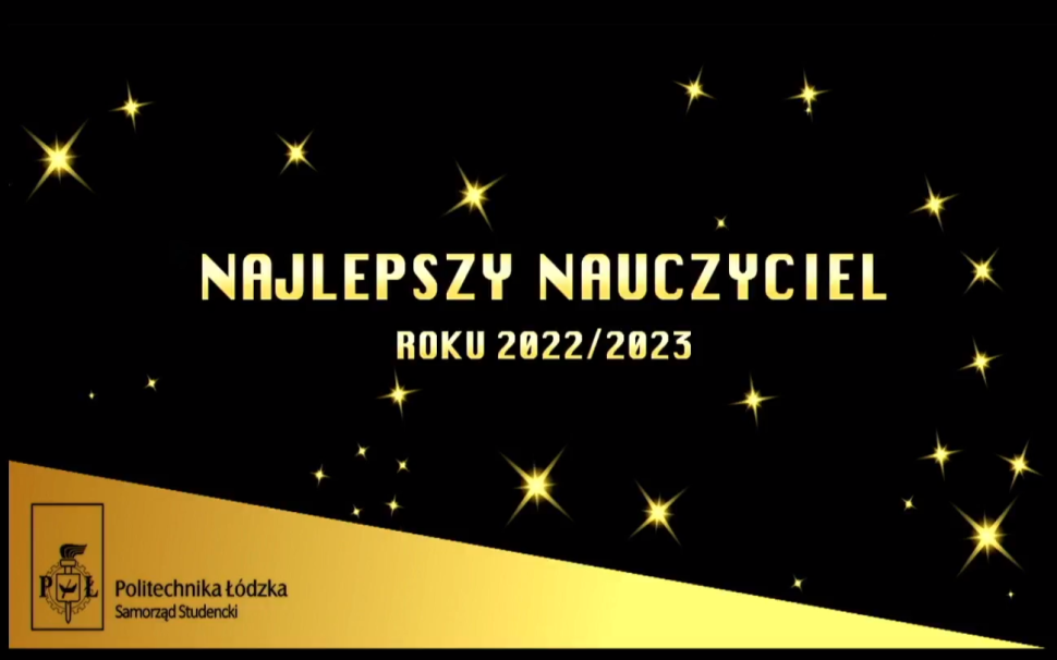 Plansza z napisem Najlepszy Nauczyciel roku 2022/23.